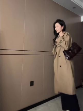 《巴黎旧梦》风衣2025新款英伦气质韩系双排高个子长款高级外套大衣#韩系#高级感#时尚#秋季款