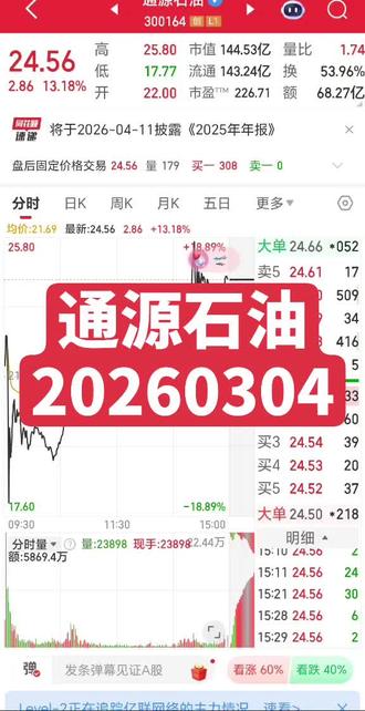 通源石油20260304 #股票,#通源石油