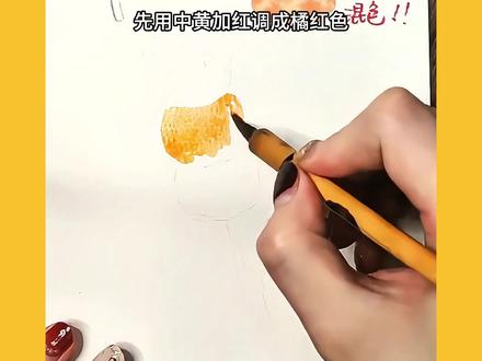 水彩绘画|简单易学的水彩糖葫芦来啦~ #水彩 #画画 #水彩教程 #零基础学画画 #想画就画