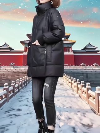 中长款韩版时尚棉服🧥 #减龄显瘦穿搭#穿出自信穿出美丽 #谁穿谁漂亮#穿出自信穿出美丽 #这也太好看了