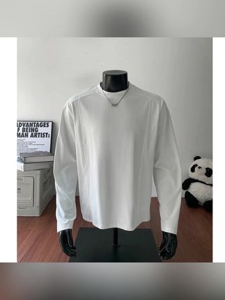 美式cleanfit解构重磅长袖t恤男春秋潮牌内搭打底衫廓形宽松上衣#上衣穿搭