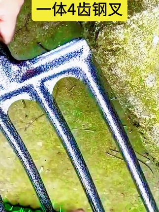 一体四齿钢叉省力锰钢4齿叉农用翻地神器挖葱加粗粪叉松土神器#四齿钢叉#视频同款