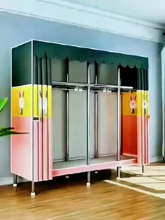 简易衣柜组装家用卧室、出租屋、学生党专用布艺衣柜全钢架落地式挂衣架子#全钢架简易衣柜#好看又实用#方便又实用#好物推荐🔥 @DOU+小助手