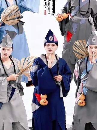乞丐服济公服装搞笑破烂衣服古代叫花子套装丐帮破旧补丁服要饭装