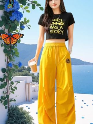 ML夏季新款运动休闲阔腿伞兵速干裤#穿出美丽穿出自信#夏日穿搭#运动休闲#时尚减龄#夏季新款