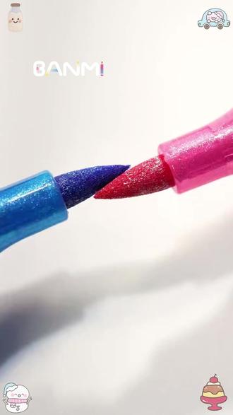 这是不是你没见过的闪光笔玩法#闪光笔 #马克笔 #花体字 #画画 #文具安利