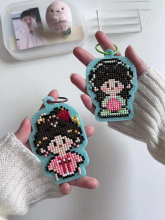 橘属钻石画?!#鞠婧祎 #Doocrafts定制钻石画 #拼豆挂件