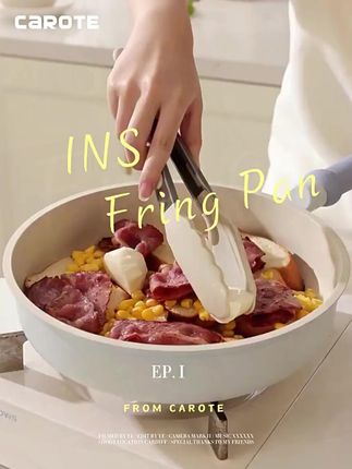卡罗特麦饭石平底锅,家用不粘,煤气电磁炉通用! #煎蛋烙饼神器 #多炉灶通用 #炉灶通用锅具 #麦饭石不粘锅 #煎烙必备锅