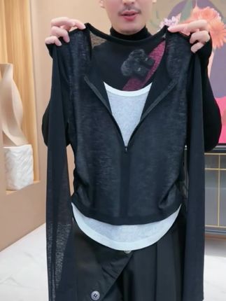【亮哥女装】2025秋季新品黑色上衣假两件撞色高弹打底上衣#秋季新款 #打底上衣 #长袖衫 #高级感穿搭 #时尚潮流穿搭