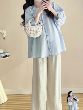 【伊伊】孕妇衬衫2025秋季新款上衣时尚洋气甜美温柔宽松长袖衬衣#爆款热卖中 #好物推荐🔥 #抖音小肋手 #大数据推荐给有需要的人 #长袖衬衣推荐