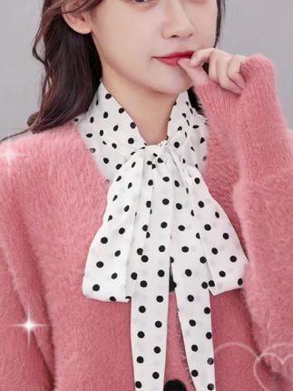 波点打结领#假领子 #时尚百搭 #谁穿谁美 #穿出高级感