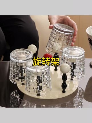 ins风旋转杯架轻奢高级感客厅水杯架子置物架倒挂玻璃杯子收纳架#收纳架 #收纳好物 #收纳好物推荐