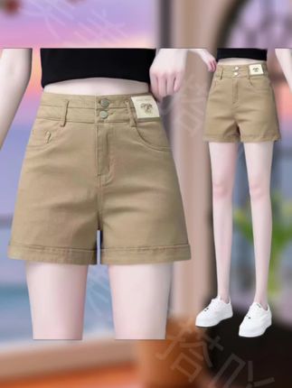 2025年短裤女夏季新款高腰宽松显瘦弹力a字休闲外穿薄款阔腿热裤#牛仔裤 #短袖t恤 #牛仔裤穿搭 #牛仔穿搭 #短裤穿搭