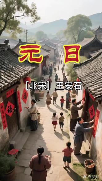#即梦AI 过年啦🧨今天来聊聊王安石的超经典《元日》!“爆竹声中一岁除,春风送暖入屠苏。千门万户曈曈日,总把新桃换旧符。” 这首诗简直把过年的热闹劲儿写绝了!放鞭炮、喝屠苏酒、换桃符,满满的都是年味。在古代,这些可都是过年的必备项目,现在好多习俗也还在延续呢😉
想想看,在爆竹声中旧的一年过去,春风送来新年的温暖,太阳照进千家万户,大家都换上新桃符,这画面多美好。就像我们现在过年,一家人团聚,放烟花、吃年夜饭、贴春联,都是对新年的美好期盼。 你们家过年都有啥特别的习俗呀?快来评论区分享分享,让年味更浓一些! #古诗词 #和抖音一起学古诗 #古诗拼音 #古典文化传承 @DOU+小助手 @DOU+上热门 @抖音小助手 感谢@君颂诗词 音频分享