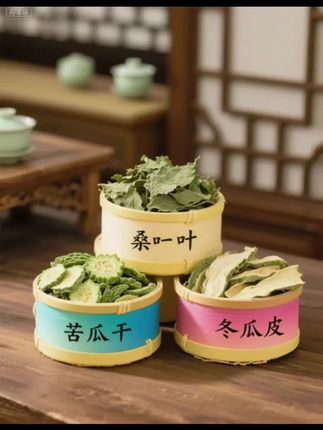 桑叶双瓜茶,乃大自然的养生妙品。它以桑叶、冬瓜干、苦瓜干精心配比而成。热水入壶,茶香四溢。轻嗅,芬芳交织。浅尝,桑叶淡雅、冬瓜清甜、苦瓜清苦交融,滋味独特。这不仅是茶,更是健康享受。于品味间,领略养生之趣,感受自然馈赠,让身心在茶香中舒缓#喝养生茶 #桑叶双瓜茶 #苦瓜桑叶冬瓜茶 #喝桑叶茶好处多多 @DOU+小助手