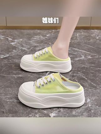 这款厚底包头半拖鞋,女夏外穿,2025新款百搭鞋,无后跟网面小白鞋#时尚美鞋 #夏季穿搭 #新款女鞋 #百搭鞋子 #透气网鞋