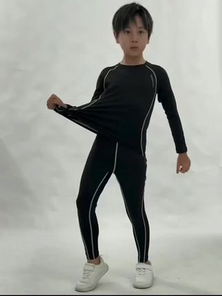 橙火儿童紧身衣篮球服打底训练服秋冬男童速干衣运动套装健身男孩#儿童运动 #体育生 #运动健身 #帅气男孩 #儿童篮球服
