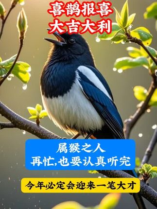 #报喜鸟 #传递正能量 #属猴