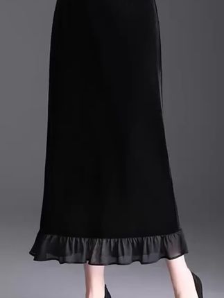 秋冬季新款金丝绒半身裙#气质女神范儿 #半裙搭配 #不挑年龄不挑身材时尚百搭