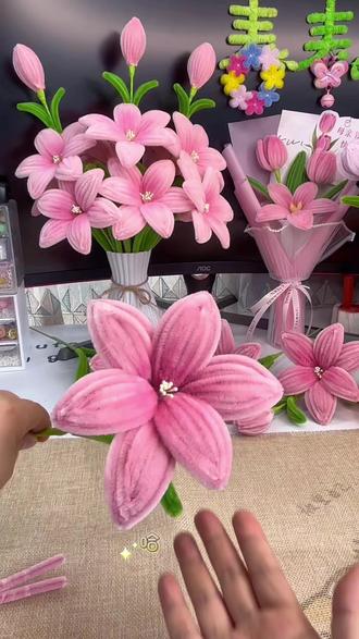 超好看简单的|扭扭棒百合花详细教程#扭扭棒 #扭扭棒手工 #手工diy #百合花 #教程分享