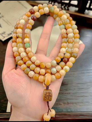 原生态精工老料彩虹多宝菩提108颗手串多宝#菩提手串 #文玩手串 #盘它