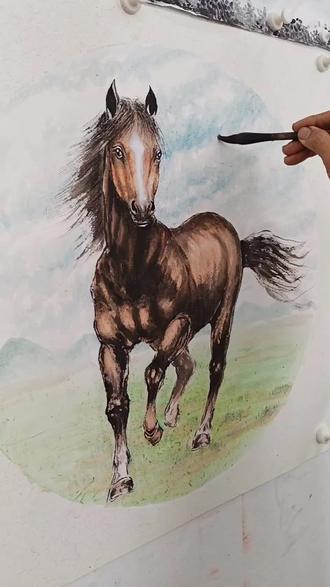 #丙午火旺,马主奔腾,这幅《马到成功》,我特意用隶书题款,求一份方正吉祥,愿这画中神驹,为你踏平坎坷,驮福归家。2026,咱们一起策马扬鞭,奔赴山海!