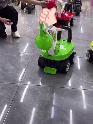 #新款青蛙款#可骑挖掘机玩具#车带音乐灯#旋转设计#宝宝滑行车