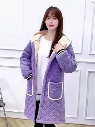 天冷了姐妹们在家里干活就穿这个工作服好看又保暖#加绒加厚女罩衣#保暖舒适