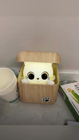胆小喵可爱躲猫猫萌趣创意儿童床头睡眠小夜灯起夜伴睡灯生日礼物