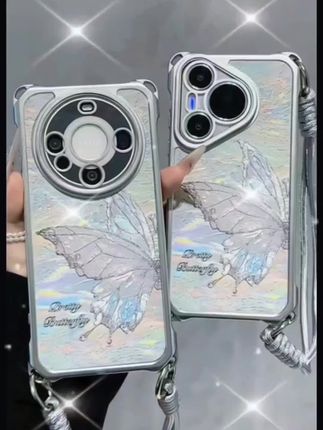 流光蝴蝶挂绳适用iPhone苹果16手机壳华为p70vivoppo小米15软套14#好物推荐🔥 #手机壳 #创意设计 #爱了就爱了