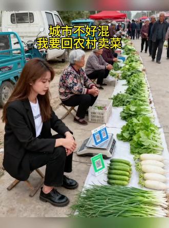 城市不好混,我要回农村摆菜#摆摊创业 #Ai摆摊 #卖菜#剪映