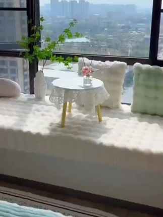 #ins#兔毛绒#窗台#飘窗垫#好物推荐 四季款毯子阳台厚垫子网红坐垫毯加厚防滑