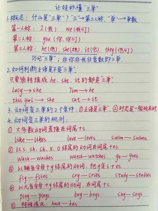 秒懂三单#英语语法 #每天学习一点点 #知识点总结 #必考考点