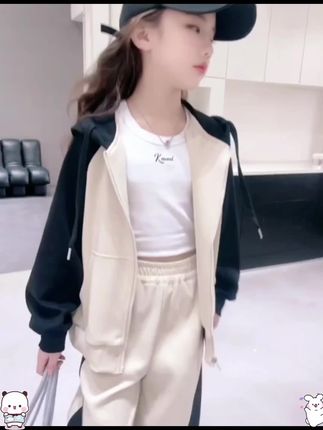 女童套装秋装运动中大童春秋季2025,新款洋气 时 髦儿童女孩两件套~#女童穿搭 #女童套装 #套装 @巨量千川