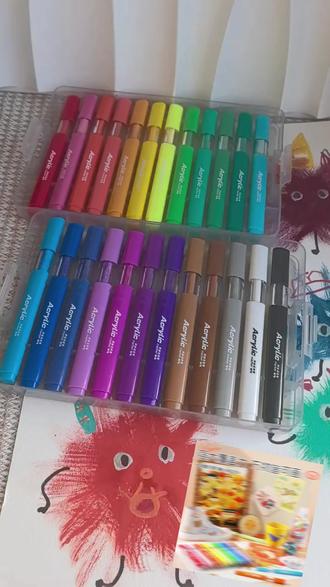 【叠盒丙烯马克笔】晨光学生手抄报画画美术专用彩色三角杆儿童便携#马克笔 #美术笔 #彩色笔 #绘画笔 #学生笔