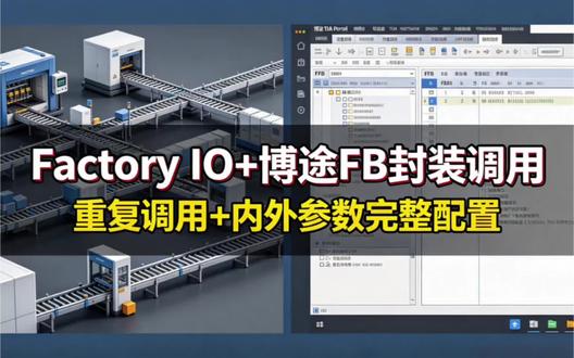 Factory IO程序封装重复调用,及博途FB块内外部参数配置教程#西门子 #pLc #编程 #仿真 #工业设计