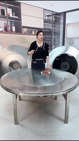 电动转盘带火锅+暖菜功能一体不锈钢内置转盘折叠餐桌家用酒店#电动转盘餐桌 #火锅暖菜一体桌 #家用餐桌 #酒店餐桌 #折叠餐桌