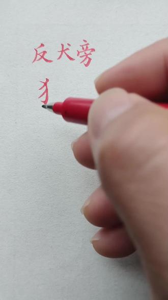 小学生练字从入门到精通:偏旁部首-反犬旁。#硬笔书法教学 #练字技巧 #今天的努力成就明天的辉煌