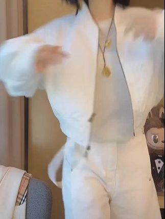 2025新款圆领短棒球服外套休闲外套拉链外套LK2501311#气质范#气质穿搭#显瘦穿搭 #高级感穿搭 #洋气减龄