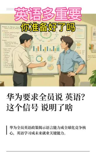 #英语学习 #学英语 华为公司要求全员会讲英语,说明英语多重要,你准备好了吗?