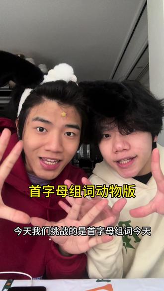 首字母组词 动物版#首字母挑战 #搞笑 #双人游戏