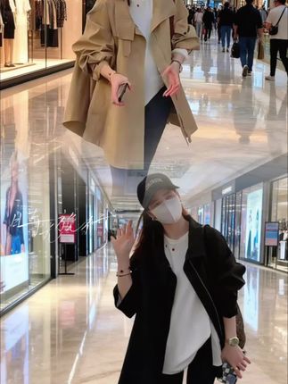 #小个子夏季穿搭分享 #2025年秋季新款小个子高级感风衣外套女宽松显瘦中长款英伦风大衣#显高显瘦穿搭 #随心而悦live起来 #好物推荐🔥