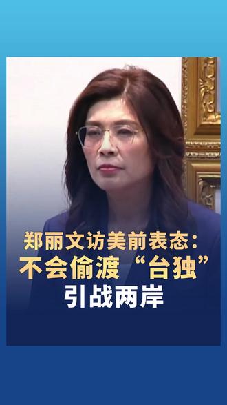 郑丽文访美前表态:不会偷渡“台独”,引战两岸。