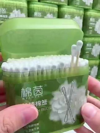 一次性竹棒棉签 双头螺旋头 耳鼻清洁专用掏耳棒#掏耳神器