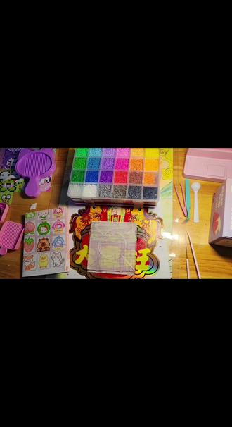 啊啊啊,我亲爱的拼豆豆来了,#手工diy #拼豆 先来个小练手!!