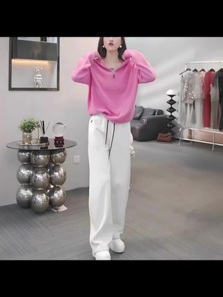 粉色休闲运动套装女2025新款洋气减龄卫衣阔腿裤春秋季穿搭一整套#休闲运动套装 #粉色运动套装 #春秋运动休闲套装 #减龄运动套装 #休闲套装
