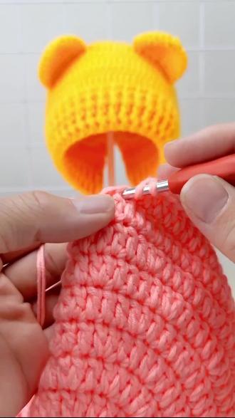 冬天宝宝戴这个超暖和!手钩熊耳朵帽教程来了