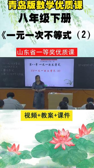 34青岛版数学八下《一元一次不等式(2)》郭老师优质课