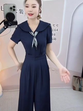 #好物推荐🔥 【送丝巾】气质高街女神范连体裤2025夏季新款收腰显瘦连体衣#气质穿搭 #谁穿谁好看 #面料柔软舒适 #显瘦穿搭