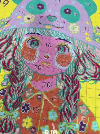 爱阁新款十字绣,小女孩卡通装饰画超可爱! #小女孩十字绣 #卡通装饰画 #卡通小女孩 #手工线绣 #可爱装饰画